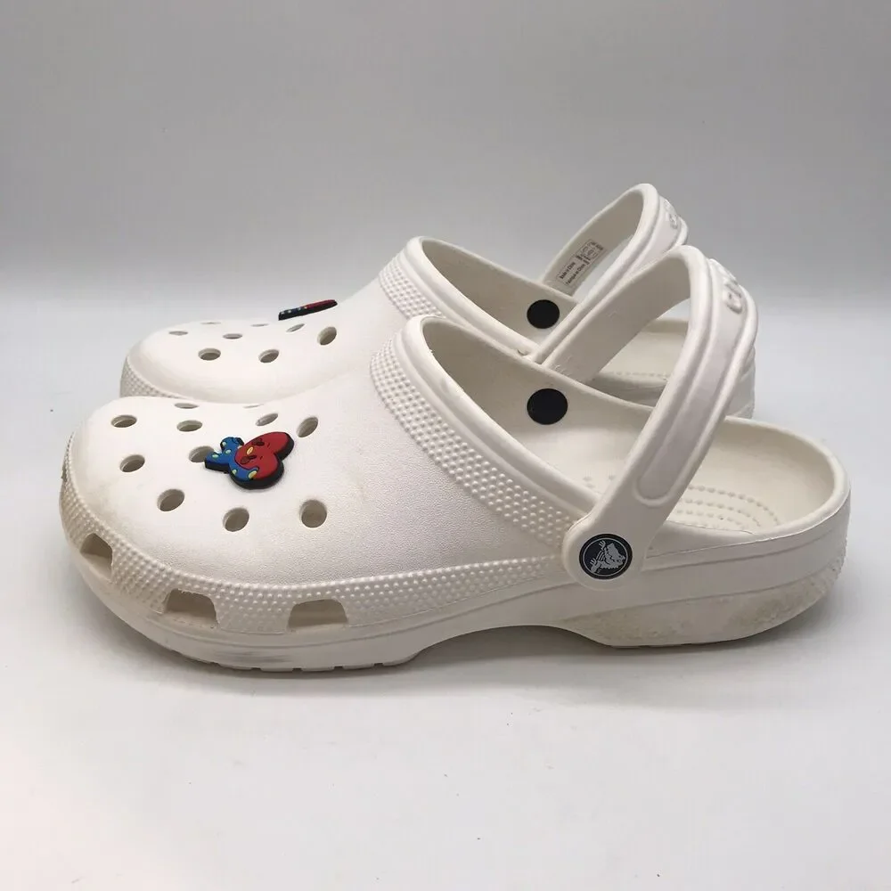 Crocs Classic White Clog Men's 9 - Women's 11 Comfort Shoe Slip On Nurse Sandal - Picture 3 of 12